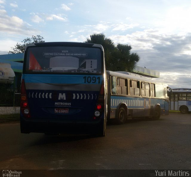 Metrobus  1091 na cidade de Goiânia, Goiás, Brasil, por Yuri Martins. Número da foto: #4749371.