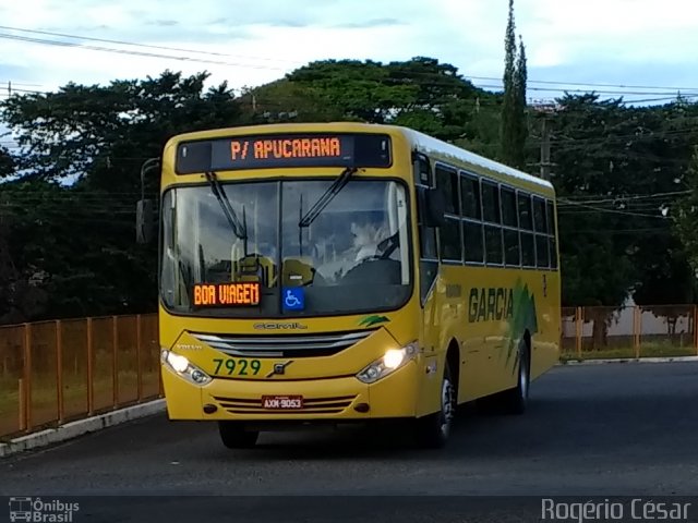 Viação Garcia 7929 na cidade de Rolândia, Paraná, Brasil, por Rogério César. ID da foto: 4750095.