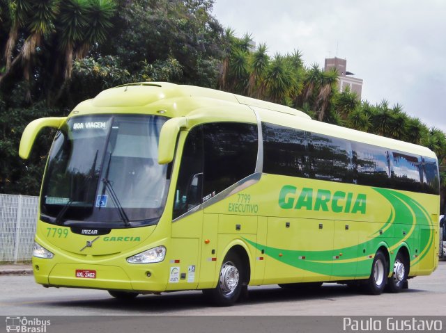 Viação Garcia 7799 na cidade de Curitiba, Paraná, Brasil, por Paulo Gustavo. ID da foto: 4748618.