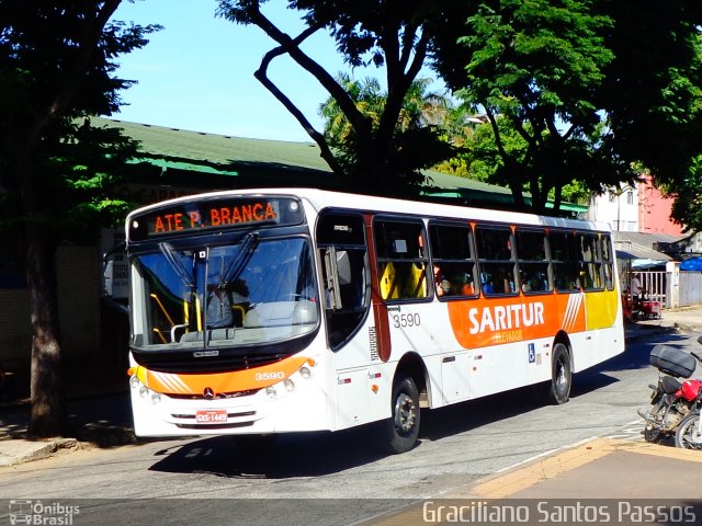 Saritur - Santa Rita Transporte Urbano e Rodoviário 3590 na cidade de Ipatinga, Minas Gerais, Brasil, por Graciliano Santos Passos. Número da foto: #4750238.