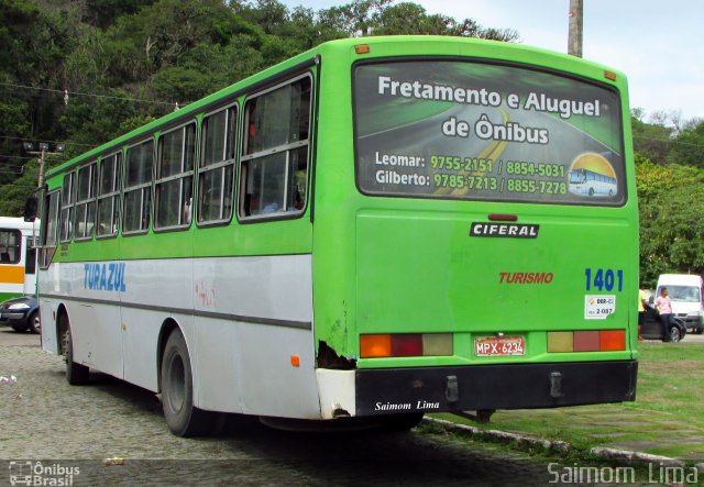 TurAzul Turismo 1401 na cidade de Vila Velha, Espírito Santo, Brasil, por Saimom  Lima. ID da foto: 4752783.