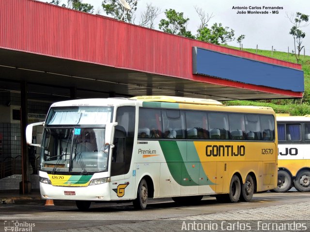 Empresa Gontijo de Transportes 12670 na cidade de João Monlevade, Minas Gerais, Brasil, por Antonio Carlos Fernandes. Número da foto: #4751484.
