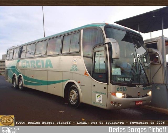 Viação Garcia 6516 na cidade de Foz do Iguaçu, Paraná, Brasil, por Derles Borges Pichoff. Número da foto: #4754965.