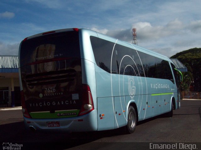 Viação Garcia 7626 na cidade de Rolândia, Paraná, Brasil, por Emanoel Diego.. ID da foto: 4758916.