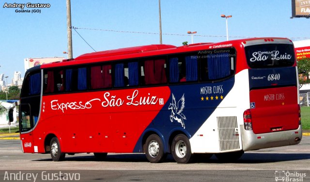 Expresso São Luiz 6840 na cidade de Goiânia, Goiás, Brasil, por Andrey Gustavo. ID da foto: 4759081.