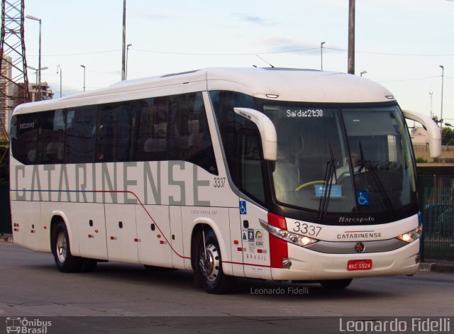 Auto Viação Catarinense 3337 na cidade de São Paulo, São Paulo, Brasil, por Leonardo Fidelli. Número da foto: #4763323.