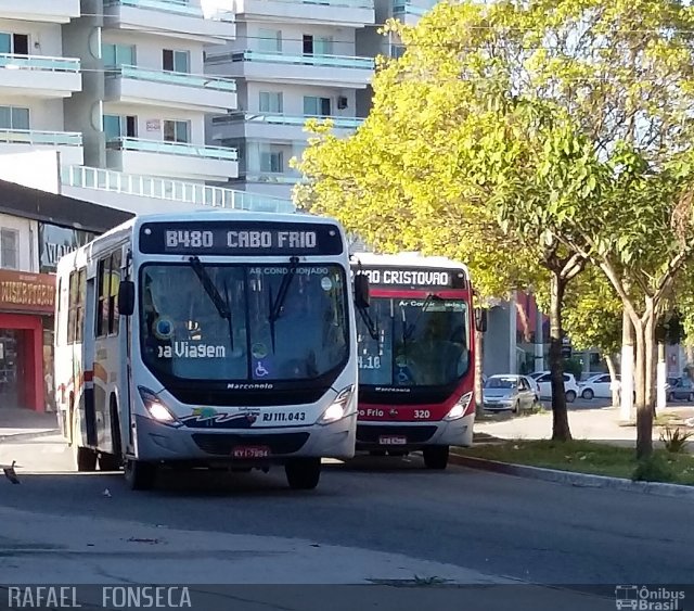 Auto Viação Salineira RJ 111.043 na cidade de Cabo Frio, Rio de Janeiro, Brasil, por RAFAEL  JUNIO FONSECA. ID da foto: 4762893.