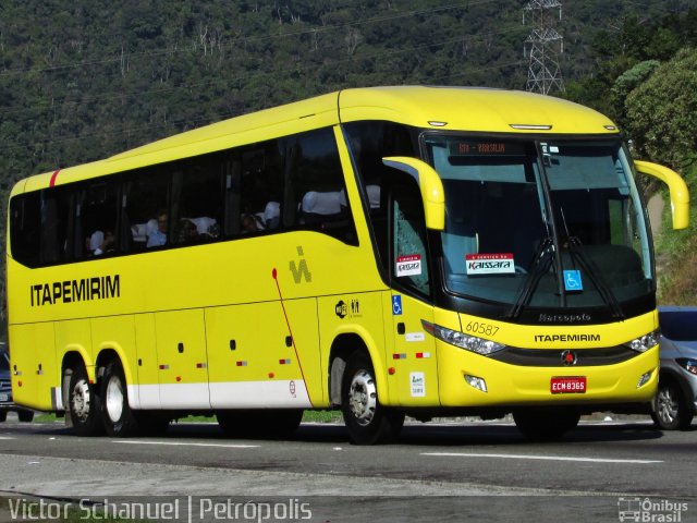 Viação Itapemirim 60587 na cidade de Petrópolis, Rio de Janeiro, Brasil, por Victor Schanuel. Número da foto: #4765633.