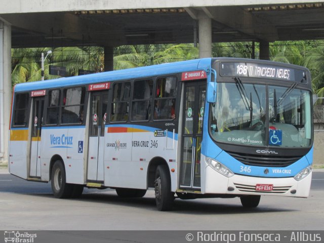 Expresso Vera Cruz 346 na cidade de Recife, Pernambuco, Brasil, por Rodrigo Fonseca. Número da foto: #4729235.
