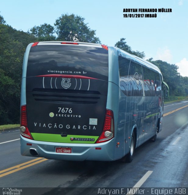 Viação Garcia 7676 na cidade de Imbaú, Paraná, Brasil, por Adryan Fernando Muller. ID da foto: 4774457.