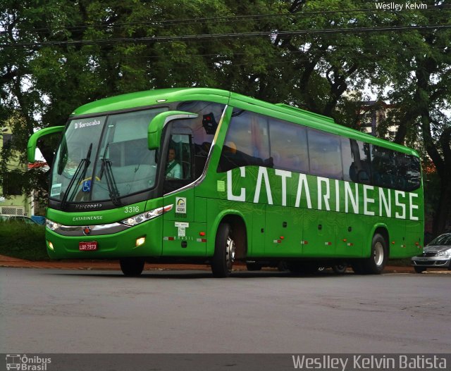 Auto Viação Catarinense 3316 na cidade de Sorocaba, São Paulo, Brasil, por Weslley Kelvin Batista. ID da foto: 4777141.