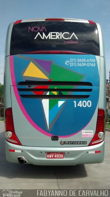 Nova América Turismo 1400 na cidade de São Gonçalo, Rio de Janeiro, Brasil, por Fabiano Magalhaes. Número da foto: #4780081.