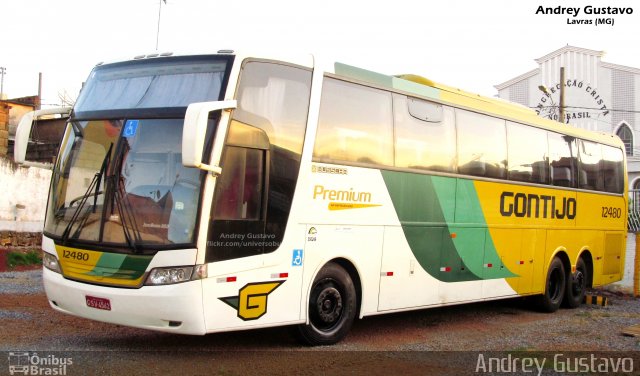 Empresa Gontijo de Transportes 12480 na cidade de Lavras, Minas Gerais, Brasil, por Andrey Gustavo. ID da foto: 4779136.