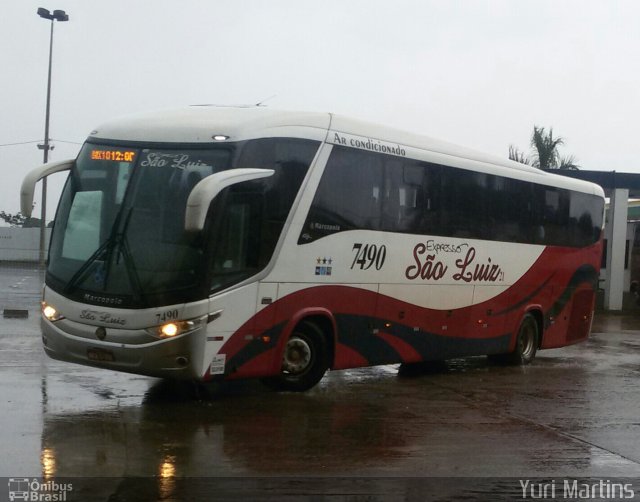 Expresso São Luiz 7490 na cidade de Goiânia, Goiás, Brasil, por Yuri Martins. ID da foto: 4783240.