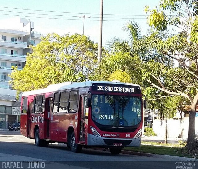 Auto Viação Salineira 301 na cidade de Cabo Frio, Rio de Janeiro, Brasil, por RAFAEL  JUNIO FONSECA. Número da foto: #4786512.