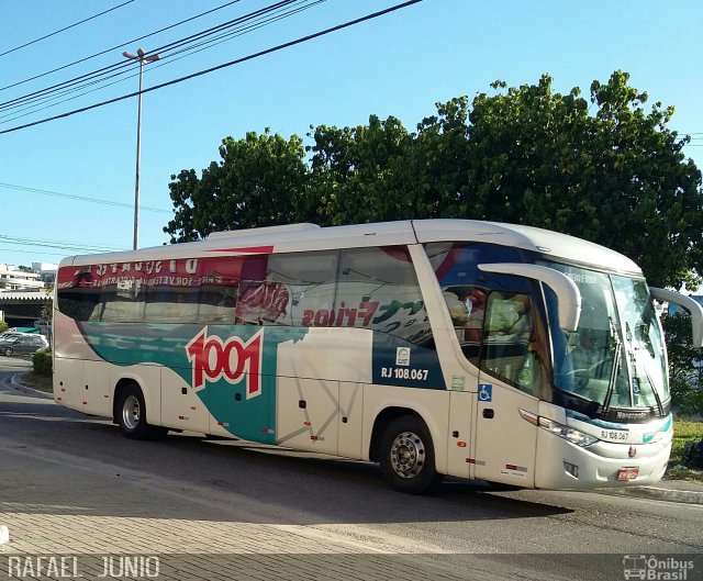 Auto Viação 1001 RJ 108.067 na cidade de Cabo Frio, Rio de Janeiro, Brasil, por RAFAEL  JUNIO FONSECA. ID da foto: 4786460.