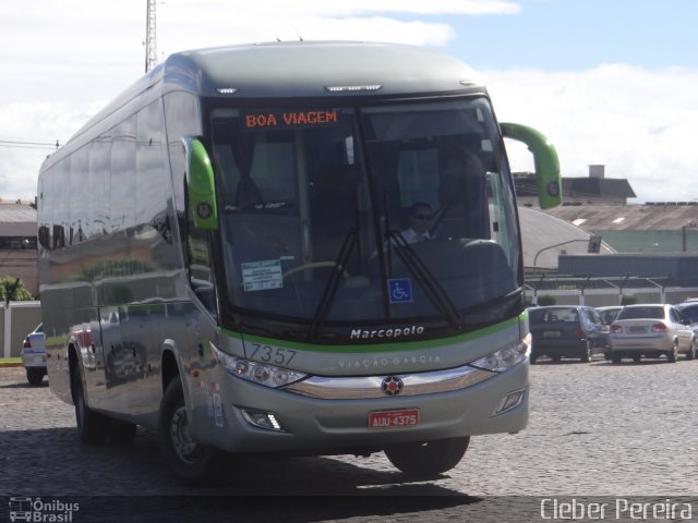 Viação Garcia 7357 na cidade de Londrina, Paraná, Brasil, por Cleber Luiz Pereira. ID da foto: 4790368.