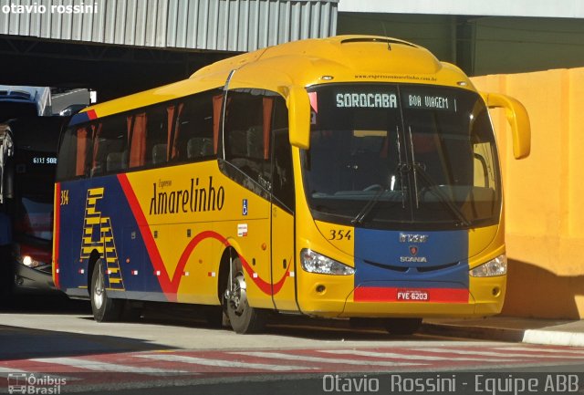 Expresso Amarelinho 354 na cidade de Sorocaba, São Paulo, Brasil, por Otavio Rossini. ID da foto: 4790461.