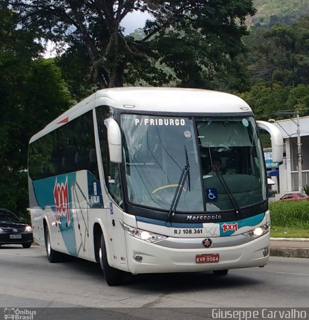 Auto Viação 1001 RJ 108.361 na cidade de Nova Friburgo, Rio de Janeiro, Brasil, por Giuseppe Carvalho. ID da foto: 4788554.