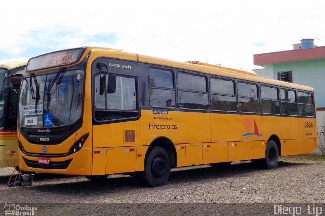 Viação Praiana 3504 na cidade de Itajaí, Santa Catarina, Brasil, por Diego Lip. Número da foto: #4791711.