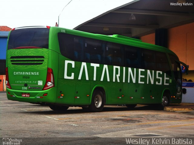 Auto Viação Catarinense 3316 na cidade de Sorocaba, São Paulo, Brasil, por Weslley Kelvin Batista. ID da foto: 4796064.