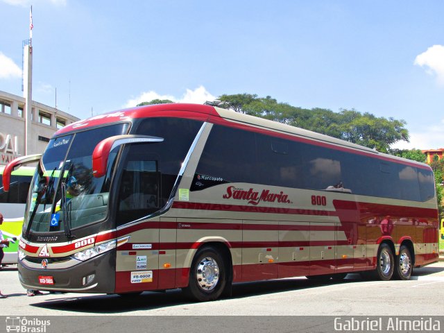 Santa Maria Fretamento e Turismo 800 na cidade de São Paulo, São Paulo, Brasil, por Gabriel Almeida. ID da foto: 4800321.