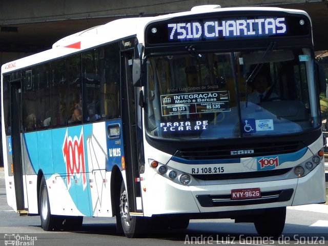 Auto Viação 1001 RJ 108.215 na cidade de Rio de Janeiro, Rio de Janeiro, Brasil, por André Luiz Gomes de Souza. ID da foto: 4732581.