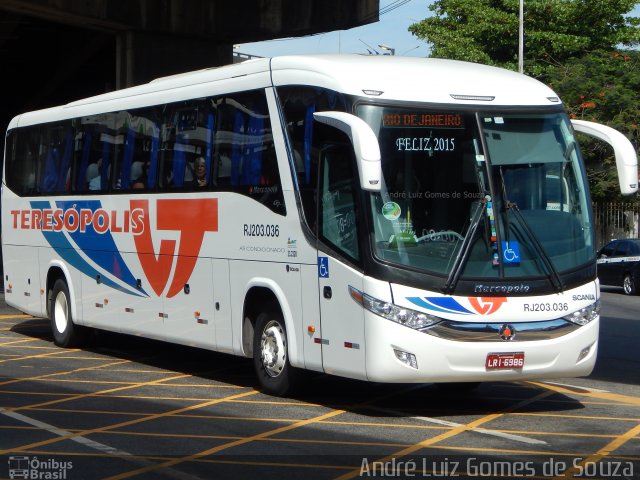 Viação Teresópolis RJ 203.036 na cidade de Rio de Janeiro, Rio de Janeiro, Brasil, por André Luiz Gomes de Souza. Número da foto: #4732296.