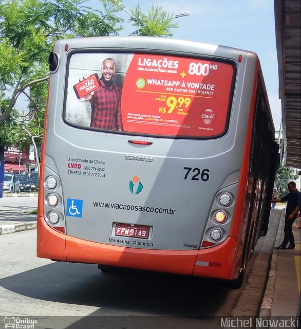 Viação Osasco 726 na cidade de Osasco, São Paulo, Brasil, por Michel Nowacki. Número da foto: #4804427.
