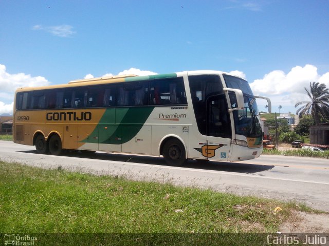 Empresa Gontijo de Transportes 12590 na cidade de Casimiro de Abreu, Rio de Janeiro, Brasil, por Carlos Julio. ID da foto: 4804017.