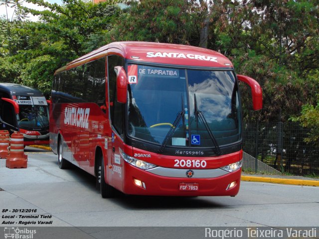 Viação Santa Cruz 208160 na cidade de São Paulo, São Paulo, Brasil, por Rogério Teixeira Varadi. ID da foto: 4733387.