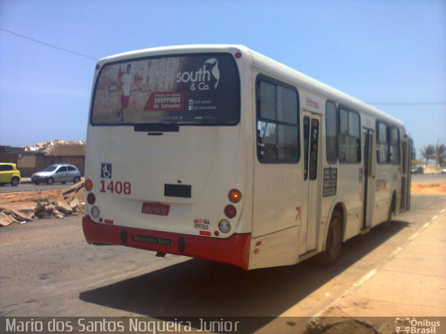 BTM - Bahia Transportes Metropolitanos 1408 na cidade de Lauro de Freitas, Bahia, Brasil, por Mario dos Santos Nogueira Junior. Número da foto: #4736293.
