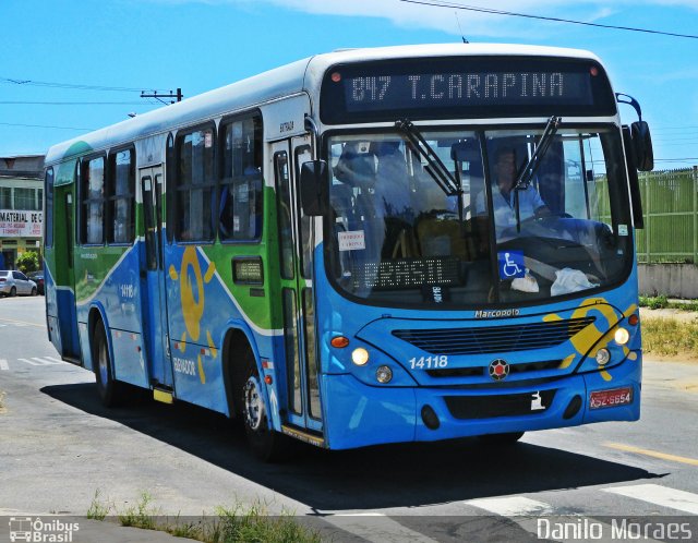 Serramar Transporte Coletivo 14118 na cidade de Serra, Espírito Santo, Brasil, por Danilo Moraes. ID da foto: 4735972.