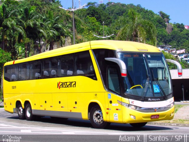 Kaissara - Viação Caiçara 15019 na cidade de Santos, São Paulo, Brasil, por Adam Xavier Rodrigues Lima. Número da foto: #4735855.