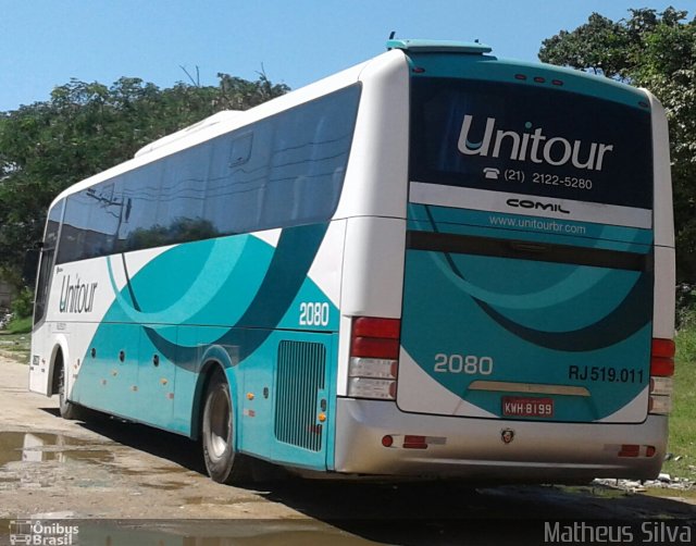 Unitour Transportes e Turismo 2080 na cidade de Belford Roxo, Rio de Janeiro, Brasil, por Matheus Silva. ID da foto: 4742020.