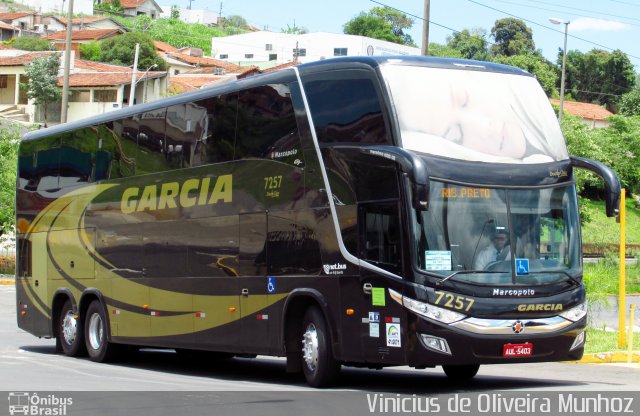 Viação Garcia 7257 na cidade de Bauru, São Paulo, Brasil, por Vinicius de Oliveira Munhoz. Número da foto: #4746639.
