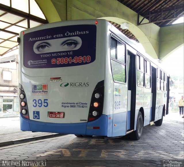 Rigras Transporte Coletivo e Turismo 395 na cidade de Ribeirão Pires, São Paulo, Brasil, por Michel Nowacki. ID da foto: 5411744.