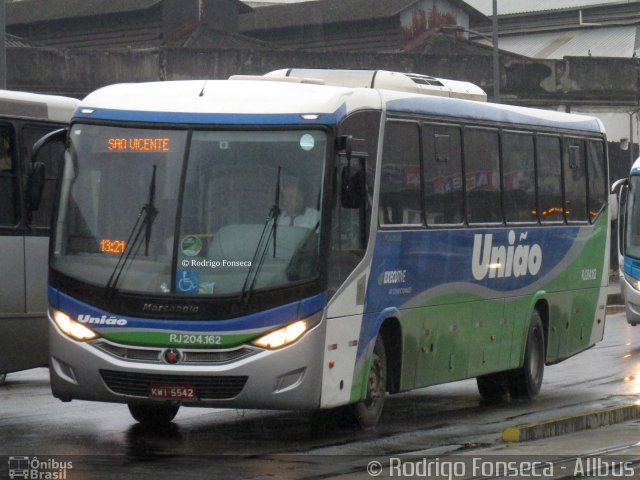 Viação União RJ 204.162 na cidade de Rio de Janeiro, Rio de Janeiro, Brasil, por Rodrigo Fonseca. Número da foto: #5410654.