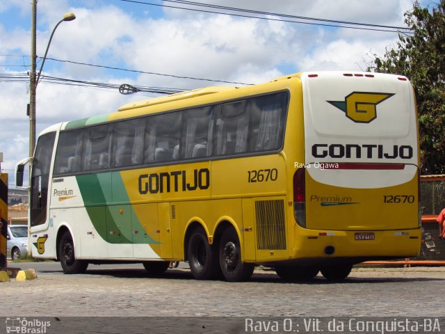 Empresa Gontijo de Transportes 12670 na cidade de Vitória da Conquista, Bahia, Brasil, por Rava Ogawa. ID da foto: 5409876.