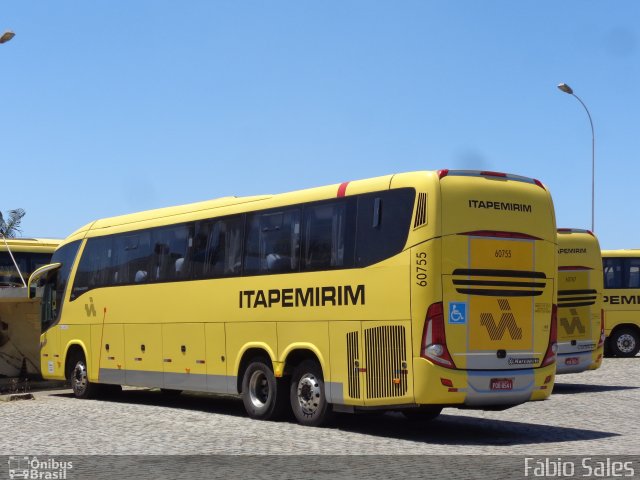 Viação Itapemirim 60755 na cidade de Guarapari, Espírito Santo, Brasil, por Fábio Sales. ID da foto: 5413843.