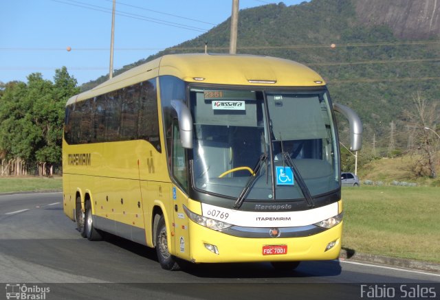 Viação Itapemirim 60769 na cidade de Guarapari, Espírito Santo, Brasil, por Fábio Sales. Número da foto: #5413192.