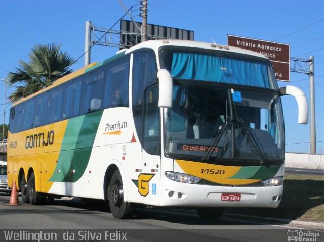 Empresa Gontijo de Transportes 14520 na cidade de Vitória, Espírito Santo, Brasil, por Wellington  da Silva Felix. ID da foto: 5413217.