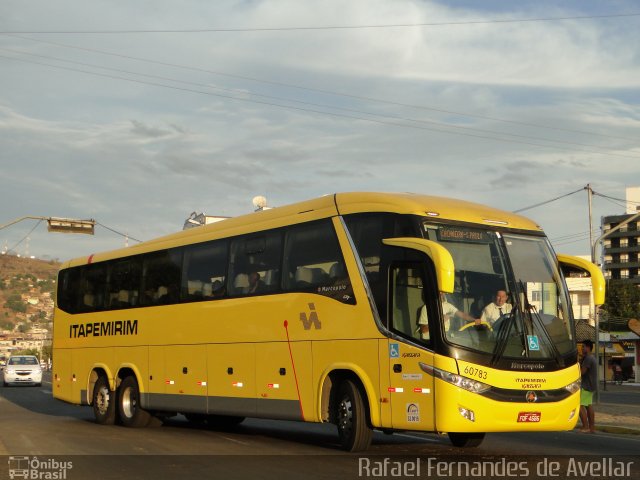 Viação Itapemirim 60783 na cidade de Itaperuna, Rio de Janeiro, Brasil, por Rafael Fernandes de Avellar. ID da foto: 5418828.