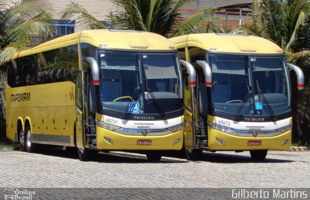 Viação Itapemirim 60731 na cidade de Guarapari, Espírito Santo, Brasil, por Gilberto Martins. ID da foto: 5418528.