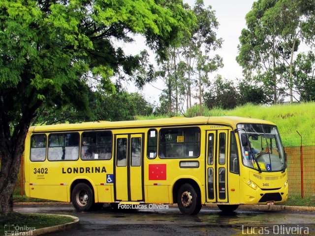 TCGL - Transportes Coletivos Grande Londrina 3402 na cidade de Londrina, Paraná, Brasil, por Lucas Oliveira . Número da foto: #5420696.