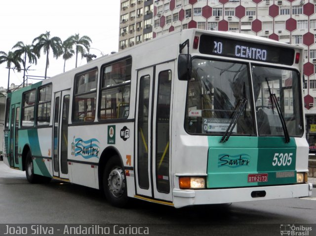 Viação Piracicabana Santos 5305 na cidade de Santos, São Paulo, Brasil, por João Silva. ID da foto: 5425984.