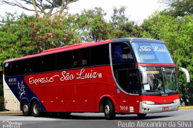 Expresso São Luiz 7010 na cidade de Formiga, Minas Gerais, Brasil, por Paulo Alexandre da Silva. ID da foto: 5427373.