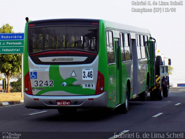 VB Transportes e Turismo 3242 na cidade de Campinas, São Paulo, Brasil, por Gabriel Giacomin de Lima. Número da foto: #5426974.