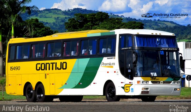 Empresa Gontijo de Transportes 15490 na cidade de Perdões, Minas Gerais, Brasil, por Andrey Gustavo. ID da foto: 5428263.