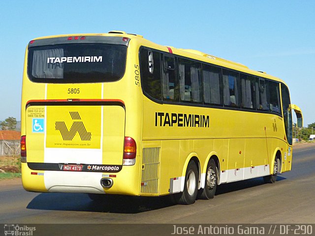Viação Itapemirim 5805 na cidade de Gama, Distrito Federal, Brasil, por José Antônio Gama. Número da foto: #5430611.